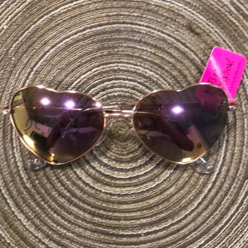 Betsey Johnson Rose Gold Heart Sunglasses